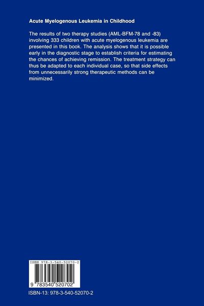 Produktbild: Acute Myelogenous Leukemia in Childhood