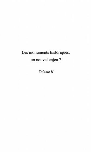 Produktbild: Monuments historiques un nouvel enjeu? t