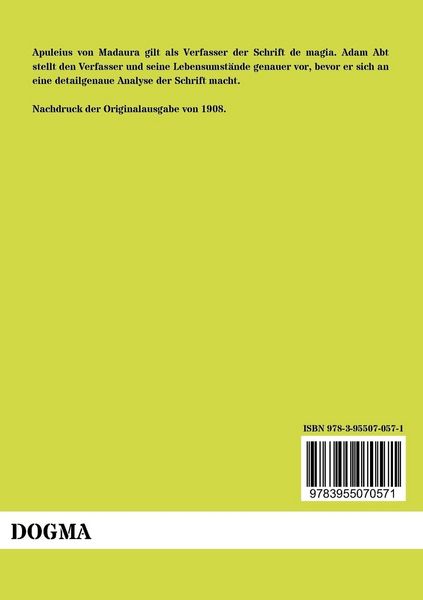 Produktbild: Die Apologie des Apuleius von Madaura und die antike Zauberei