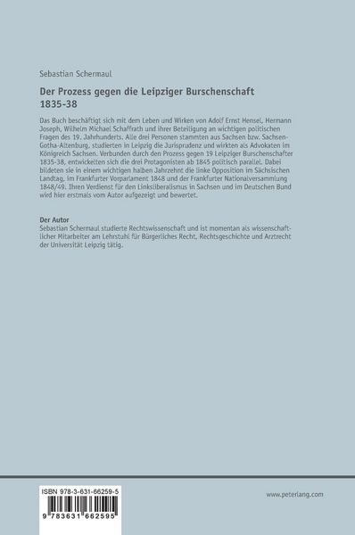 Produktbild: Der Prozess gegen die Leipziger Burschenschaft 1835-38