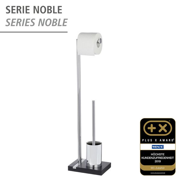 Produktbild: Stand WC-Garnitur Mod. Noble Black, mit Chrom-Applikation