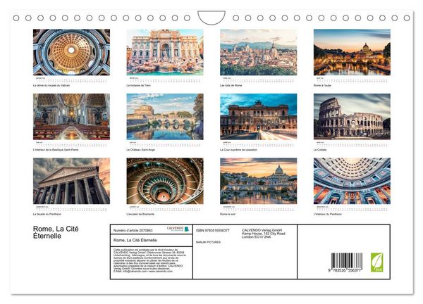 Produktbild: Rome, La Cit&eacute; &Eacute;ternelle (Calendrier mural 2026 DIN A4 vertical), CALVENDO calendrier mensuel