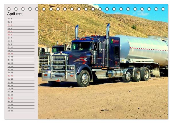 Produktbild: US-Trucks. Faszination Langhauber (Tischkalender 2026 DIN A5 quer), CALVENDO Monatskalender