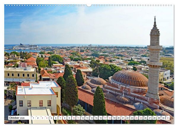 Produktbild: Rhodos - Altstadt mit Charme und Zauber (Wandkalender 2026 DIN A2 quer), CALVENDO Monatskalender
