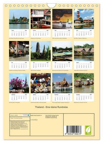 Produktbild: Thailand - Eine kleine Rundreise (Wandkalender 2026 DIN A4 hoch), CALVENDO Monatskalender