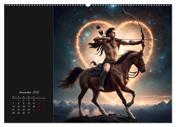 Produktbild: KI Tierkreiszeichen (hochwertiger Premium Wandkalender 2026 DIN A2 quer), Kunstdruck in Hochglanz