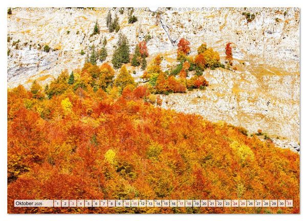 Produktbild: Herbstflammen im Karwendel- und Wettersteingebirge (hochwertiger Premium Wandkalender 2026 DIN A2 quer), Kunstdruck in Hochglanz