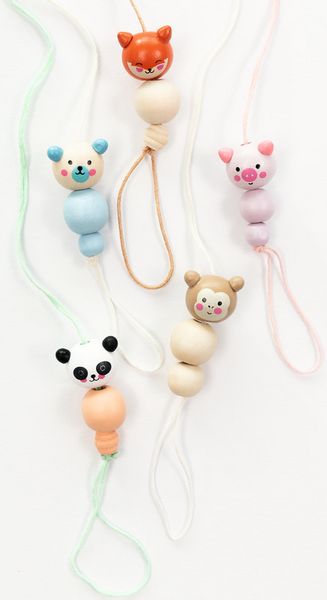 Produktbild: FOLIA&reg; Holzperlen Print, Cute Animals 10 &Oslash; 18 mm