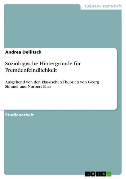 Produktbild: Soziologische Hintergr&uuml;nde f&uuml;r Fremdenfeindlichkeit