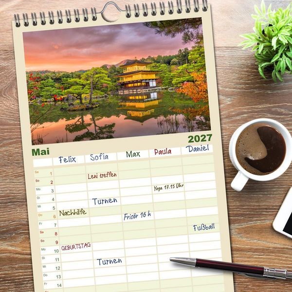 Produktbild: Familienplaner 2027 - Japan - Im Land der aufgehenden Sonne. mit 5 Spalten (Wandkalender, 21 x 45 cm) CALVENDO