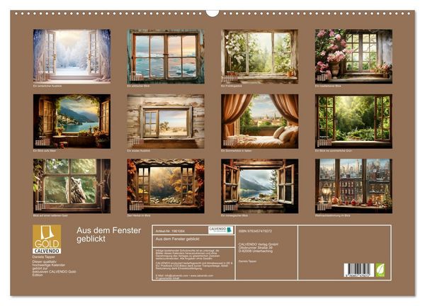 Produktbild: Aus dem Fenster geblickt (Wandkalender 2026 DIN A2 quer), CALVENDO Monatskalender