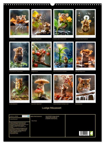 Produktbild: Lustige M&auml;usewelt (Wandkalender 2026 DIN A2 hoch), CALVENDO Monatskalender