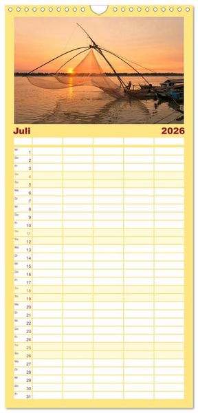 Produktbild: Familienplaner 2026 - Asien - Kontinent der Farben mit 5 Spalten (Wandkalender, 21 x 45 cm) CALVENDO