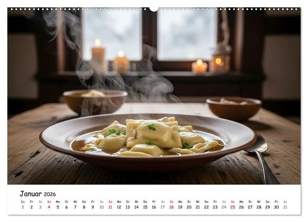 Produktbild: Schw&auml;bischer Maultaschen-Kalender (Wandkalender 2026 DIN A2 quer), CALVENDO Monatskalender