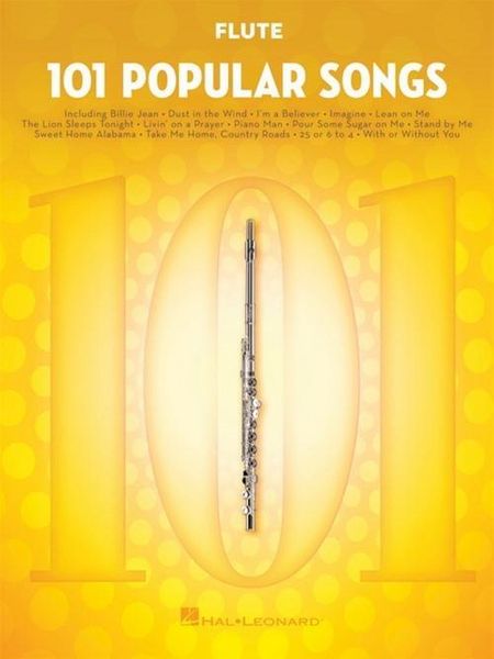 Produktbild: 101 Popular Songs - Flute Sheet Music Songbook Classic Pop Rock Hits for Beginners & Intermediate Players Includes Billie Jean, Piano Man, Sweet Home Alabama, Hey Jude More