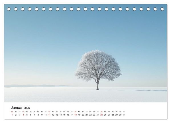 Produktbild: Minimalistische Naturmomente &ndash; Ruhe und Sch&ouml;nheit in der Natur (Tischkalender 2026 DIN A5 quer), CALVENDO Monatskalender