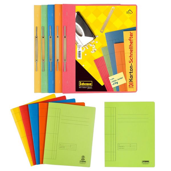 Idena Kartonschnellhefter 5 Farben 250g/m² DIN A4 25 Stück