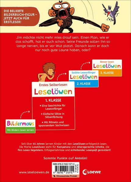 Produktbild: Lesel&ouml;wen 1. Klasse - Jim ist mies drauf - Wer braucht schon gute Laune?