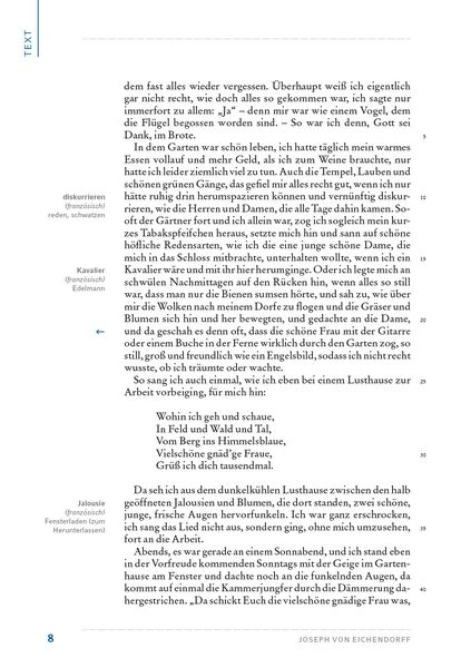 Aus Dem Leben Eines Taugenichts Wichtige Textstellen 'Aus dem Leben eines Taugenichts' - 'Deutsch & Literatur' Schulbuch