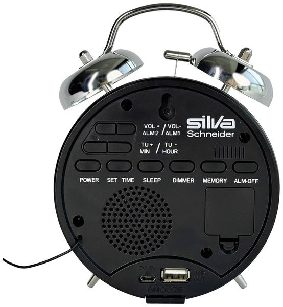 Produktbild: Silva Schneider URW 240 Radiowecker UKW, USB Weckfunktion Chrom-Schwarz