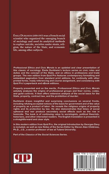 Produktbild: Professional Ethics and Civic Morals
