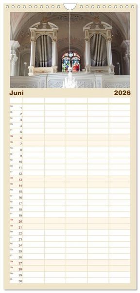 Produktbild: Familienplaner 2026 - Fantastische Welt der Orgeln mit 5 Spalten (Wandkalender, 21 x 45 cm) CALVENDO