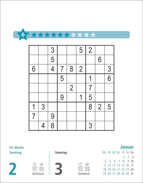 Produktbild: Stefan Heine Sudoku mittel bis schwierig Tagesabrei&szlig;kalender 2027