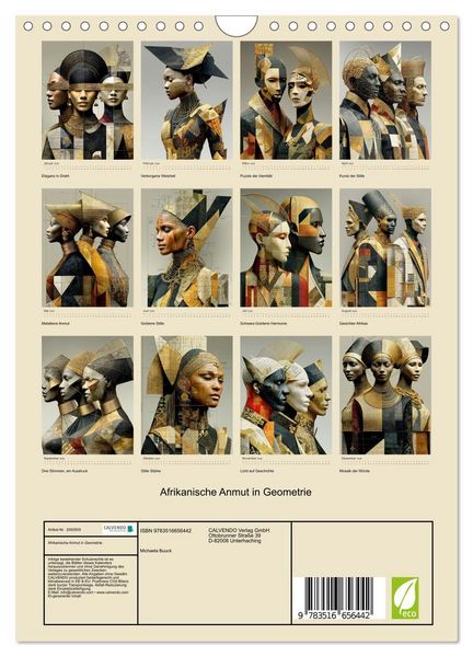 Produktbild: Afrikanische Anmut in Geometrie (Wandkalender 2026 DIN A4 hoch), CALVENDO Monatskalender