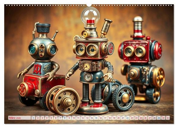 Produktbild: Mechanische Wunderwelten - Ein Jahr mit Steampunk Toys (Wandkalender 2026 DIN A2 quer), CALVENDO Monatskalender