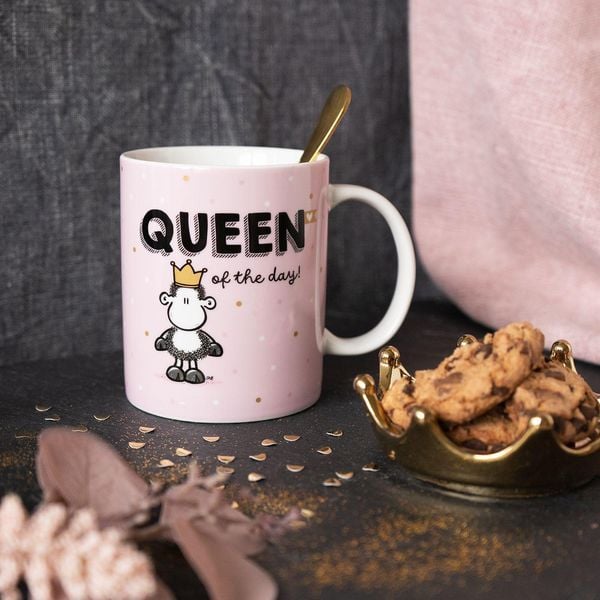 Produktbild: Sheepworld Tasse mit Kronendeckel Motiv "Queen of the day"
