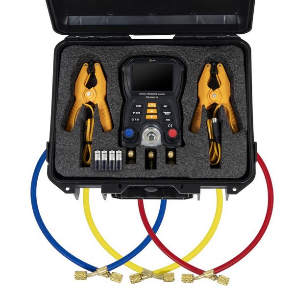 Produktbild: PCE Instruments PCE-HVAC 10 Differenz-Druckmessger&auml;t Druck, Temperatur -1 - 60 bar mit Temperaturmessfunktion, Externer Sensor