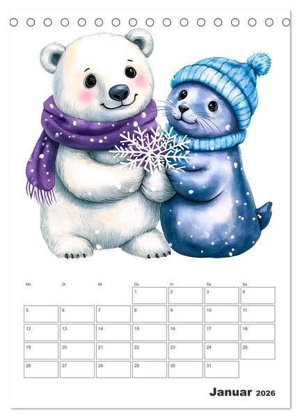 Produktbild: Mein tierischer Planer - Spa&szlig;iger Notiz-Kalender f&uuml;r Kinder (Tischkalender 2026 DIN A5 hoch), CALVENDO Monatskalender