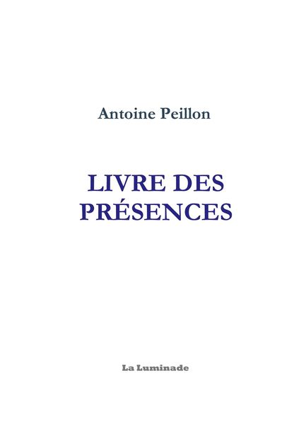 Produktbild: Livre des pr&eacute;sences