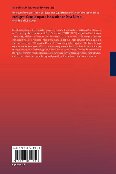 Produktbild: Intelligent Computing and Innovation on Data Science