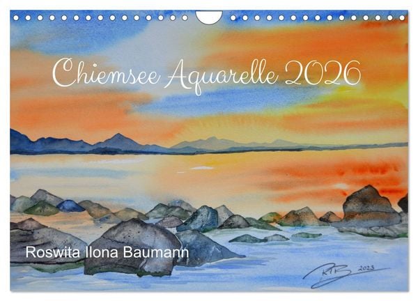 Produktbild: Chiemsee Aquarelle (Wandkalender 2026 DIN A4 quer), CALVENDO Monatskalender