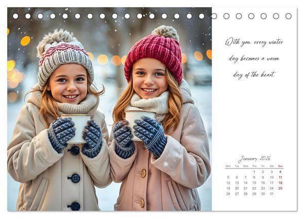 Produktbild: Shining brighter together - My heart, my sister, my home (Desk Calendar 2026 DIN A5 landscape), CALVENDO 12 Month DeskCalendar