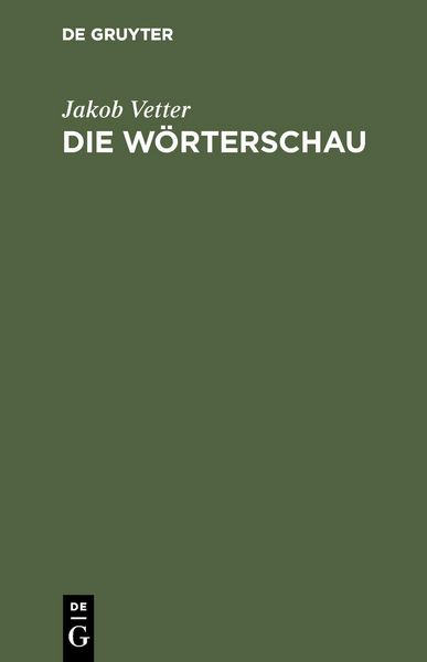 Produktbild: Die W&ouml;rterschau