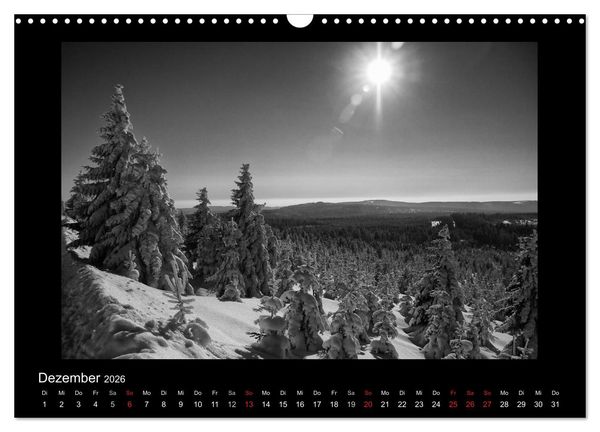 Produktbild: Harz-Bilder in monochrome (Wandkalender 2026 DIN A3 quer), CALVENDO Monatskalender