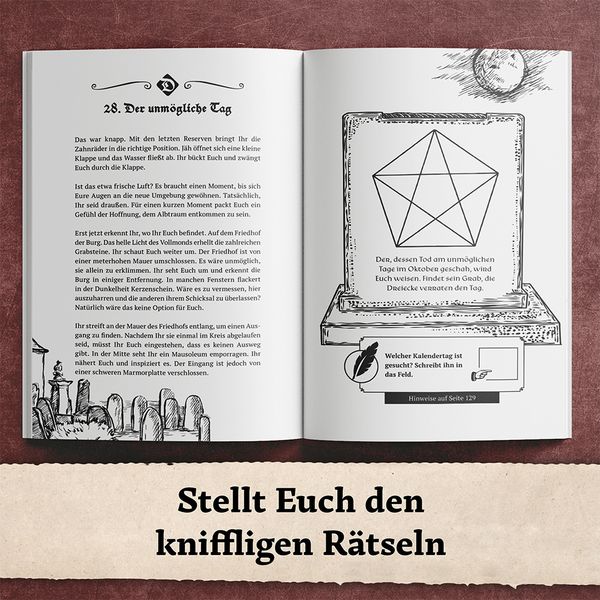 Produktbild: Das R&auml;tselbuch des Graf Dracula: Knackt den Code und entkommt dem F&uuml;rsten der Finsternis