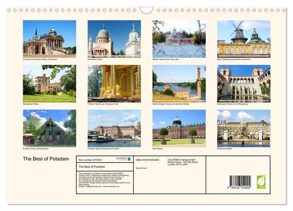 Produktbild: The Best of Potsdam (Wall Calendar 2026 DIN A3 landscape), CALVENDO 12 Month Wall Calendar