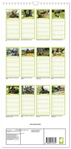 Produktbild: Familienplaner 2027 - Die Buschreiter mit 5 Spalten (Wandkalender, 21 x 45 cm) CALVENDO
