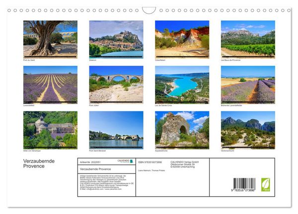 Produktbild: Verzaubernde Provence (Wandkalender 2026 DIN A3 quer), CALVENDO Monatskalender