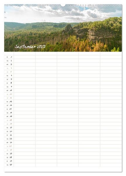 Produktbild: Familienkalender - Das Elbsandsteingebirge (Wandkalender 2027 DIN A2 hoch), CALVENDO Monatskalender