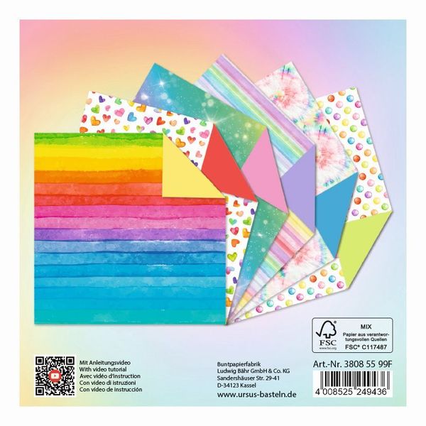 Produktbild: Faltbl&auml;tter "Regenbogen", 15 x 15 cm