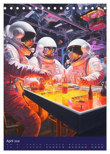 Produktbild: Our future in space. Pulsierendes Leben auf neuen Planeten (Tischkalender 2026 DIN A5 hoch), CALVENDO Monatskalender