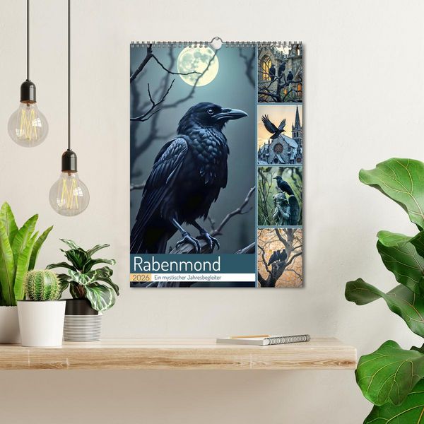 Produktbild: Rabenmond - Ein mystischer Jahresbegleiter (Wandkalender 2026 DIN A3 hoch), CALVENDO Monatskalender
