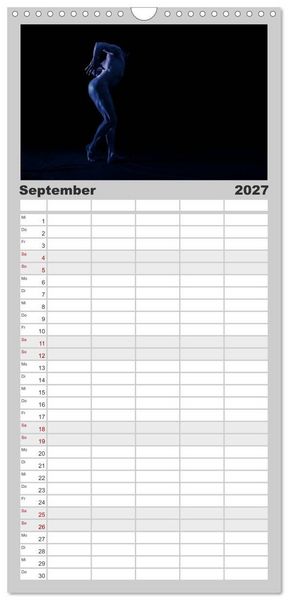 Produktbild: Familienplaner 2027 - M&Auml;NNER - AKTE ZWISCHEN KRAFT UND SINNLICHKEIT mit 5 Spalten (Wandkalender, 21 x 45 cm) CALVENDO
