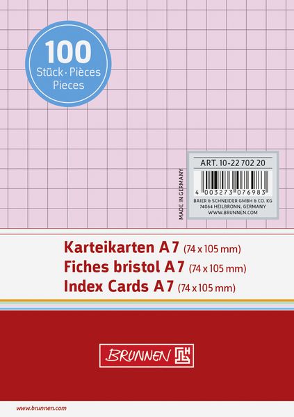Produktbild: Brunnen Karteikarte A7 kar rt 100St