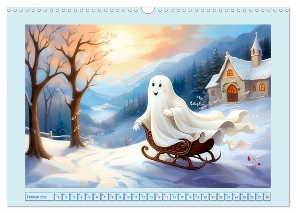 Produktbild: Korbinian, der kleine Geist (Wandkalender 2026 DIN A3 quer), CALVENDO Monatskalender