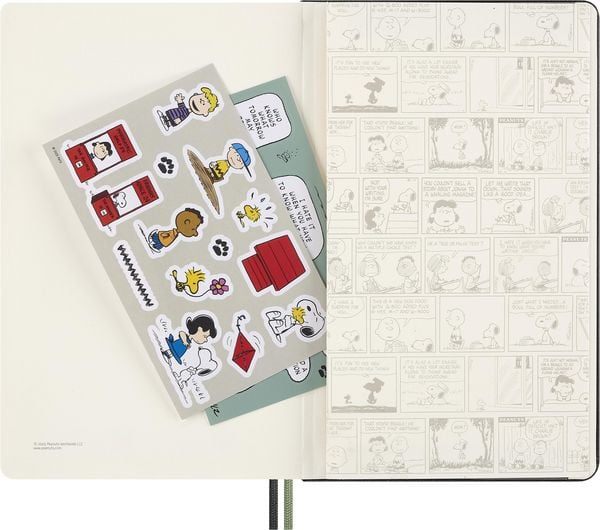 Produktbild: Moleskine Peanuts Gruppe Notizbuch limitierte Ausgabe, L/A5, liniert, fester Einband, Grau